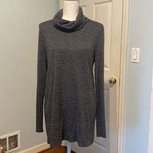 Cowel Neck Dark Grey Long Sleeve Tunic - Size Large - Never Worn